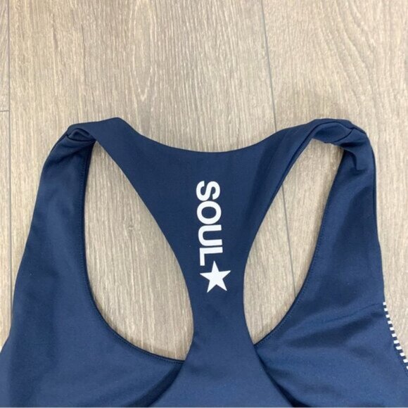 Soul by Soulcycle Sports Bra Tank Top Cropped Stars and Stripes Blue Small - Picture 6 of 12